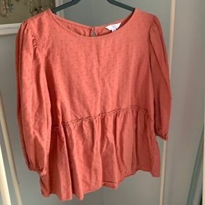 Time and Tru size Large Cotton and rayon blend rust color blouse